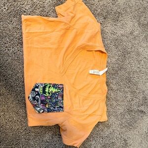 Orange T-Shirt with Graphic Pocket